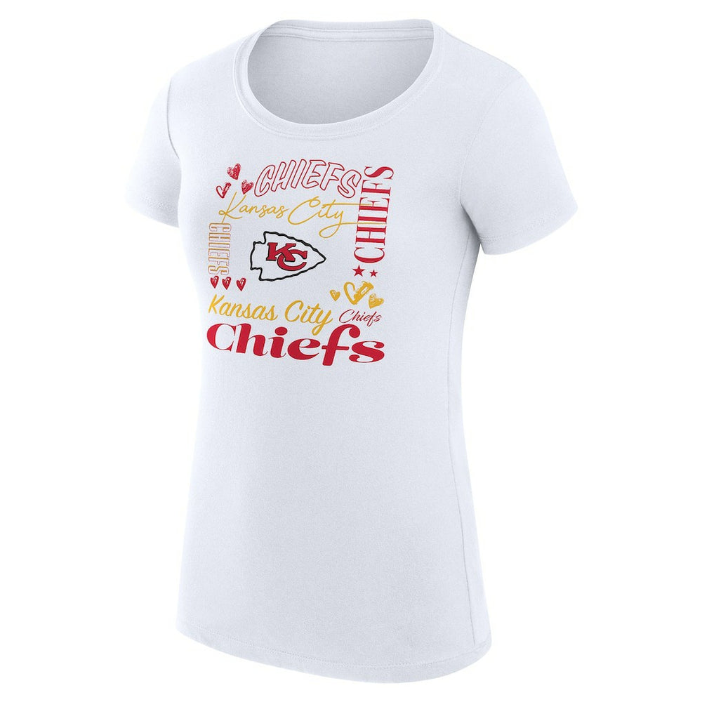 Kansas City Chiefs G-III 4Her by Carl Banks Women's Super-Slim Fit Lightweight Collage Team T-Shirt White
