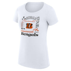 Cincinnati Bengals G-III 4Her by Carl Banks Women's Super-Slim Fit Lightweight Collage Team T-Shirt White