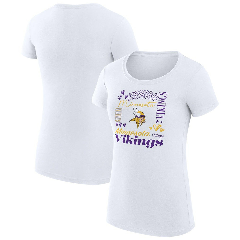 Minnesota Vikings G-III 4Her by Carl Banks Women's Super-Slim Fit Lightweight Collage Team T-Shirt White