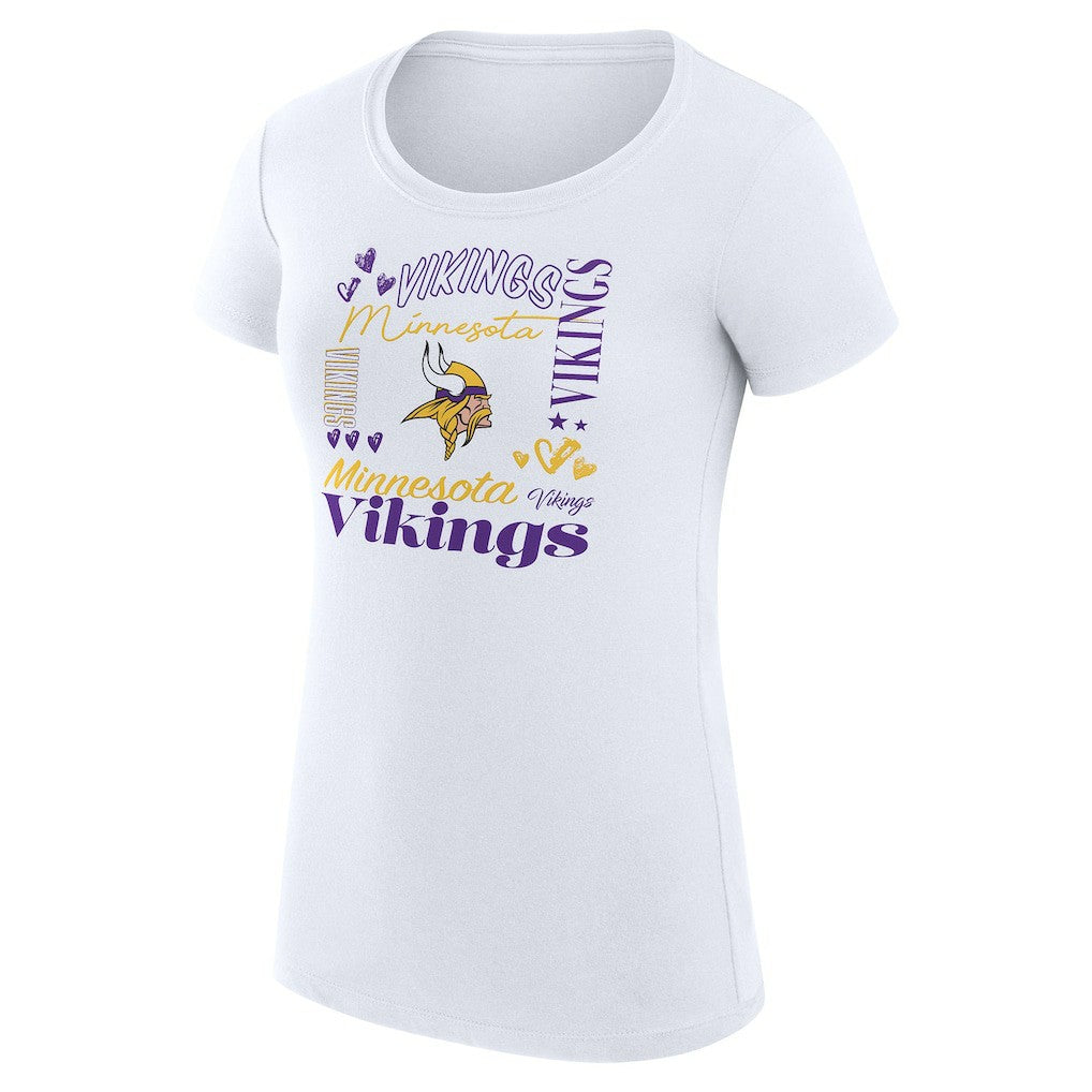 Minnesota Vikings G-III 4Her by Carl Banks Women's Super-Slim Fit Lightweight Collage Team T-Shirt White