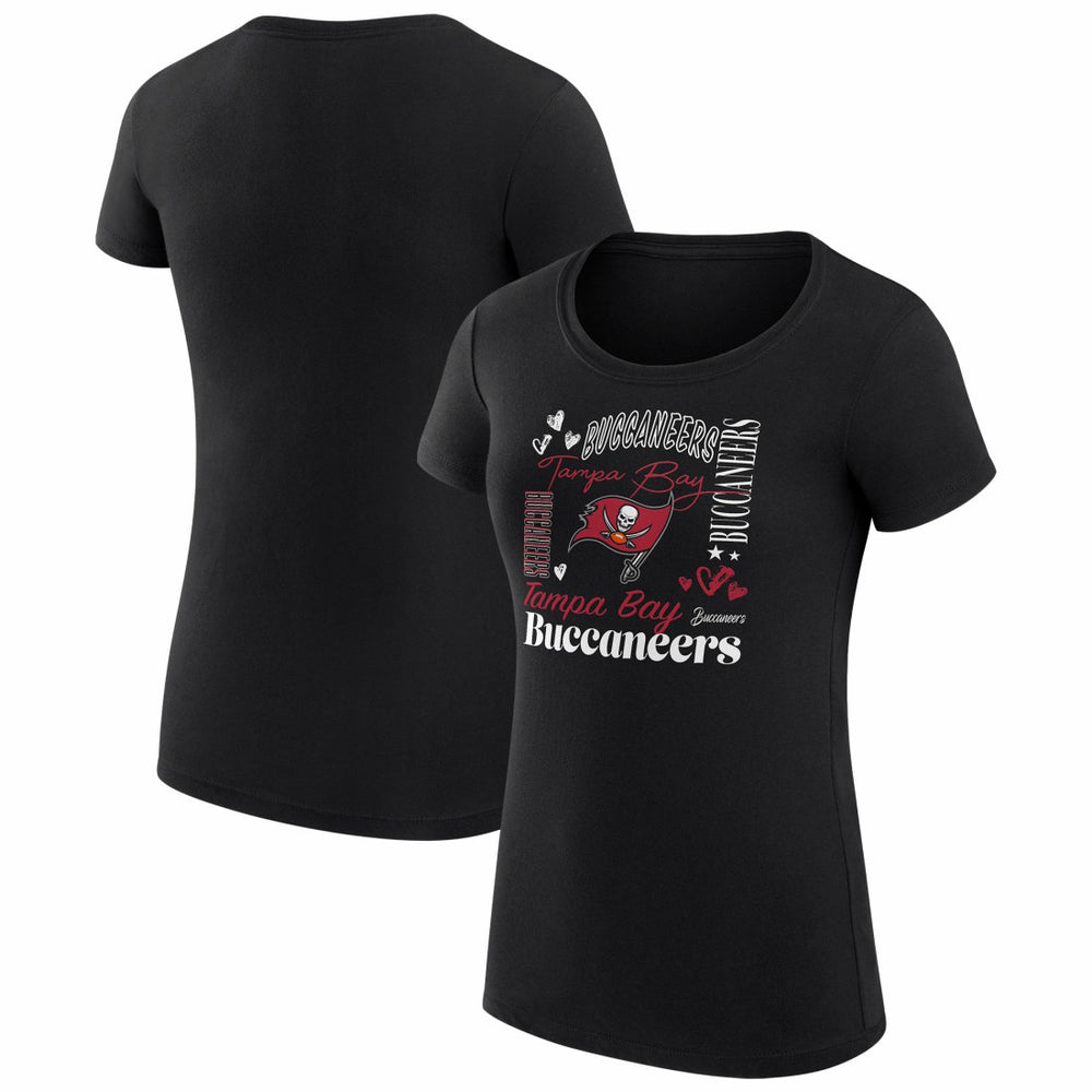 Tampa Bay Buccaneers G-III 4Her by Carl Banks Women's Super-Slim Fit Lightweight Collage Team T-Shirt Black