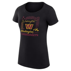 Washington Commanders G-III 4Her by Carl Banks Women's Super-Slim Fit Lightweight Collage Team T-Shirt Black