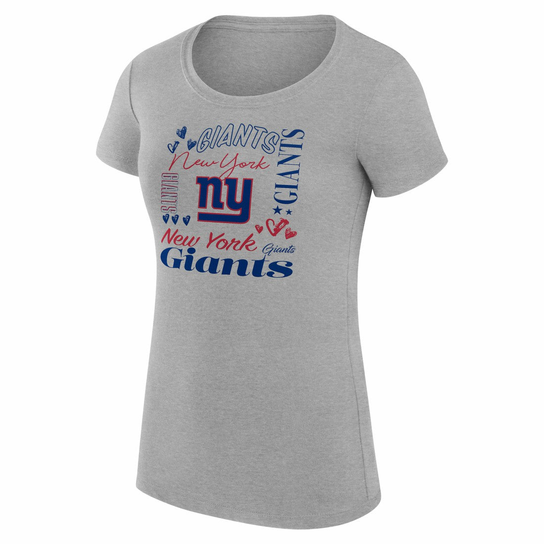 New York Giants G-III 4Her by Carl Banks Women's Super-Slim Fit Lightweight Collage Team T-Shirt Heather Gray