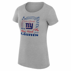 New York Giants G-III 4Her by Carl Banks Women's Super-Slim Fit Lightweight Collage Team T-Shirt Heather Gray