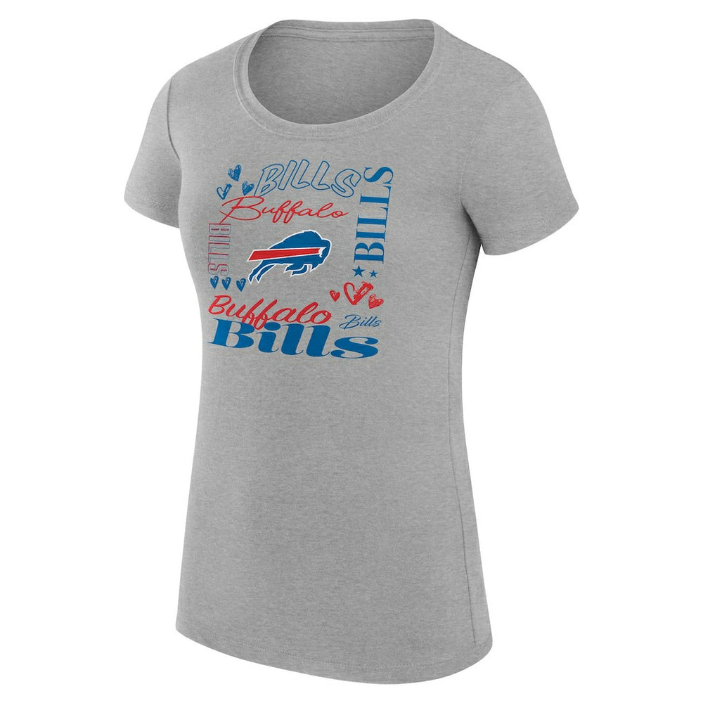 Buffalo Bills G-III 4Her by Carl Banks Women's Super-Slim Fit Lightweight Collage Team T-Shirt Heather Gray