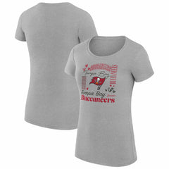Tampa Bay Buccaneers G-III 4Her by Carl Banks Women's Super-Slim Fit Lightweight Collage Team T-Shirt Heather Gray