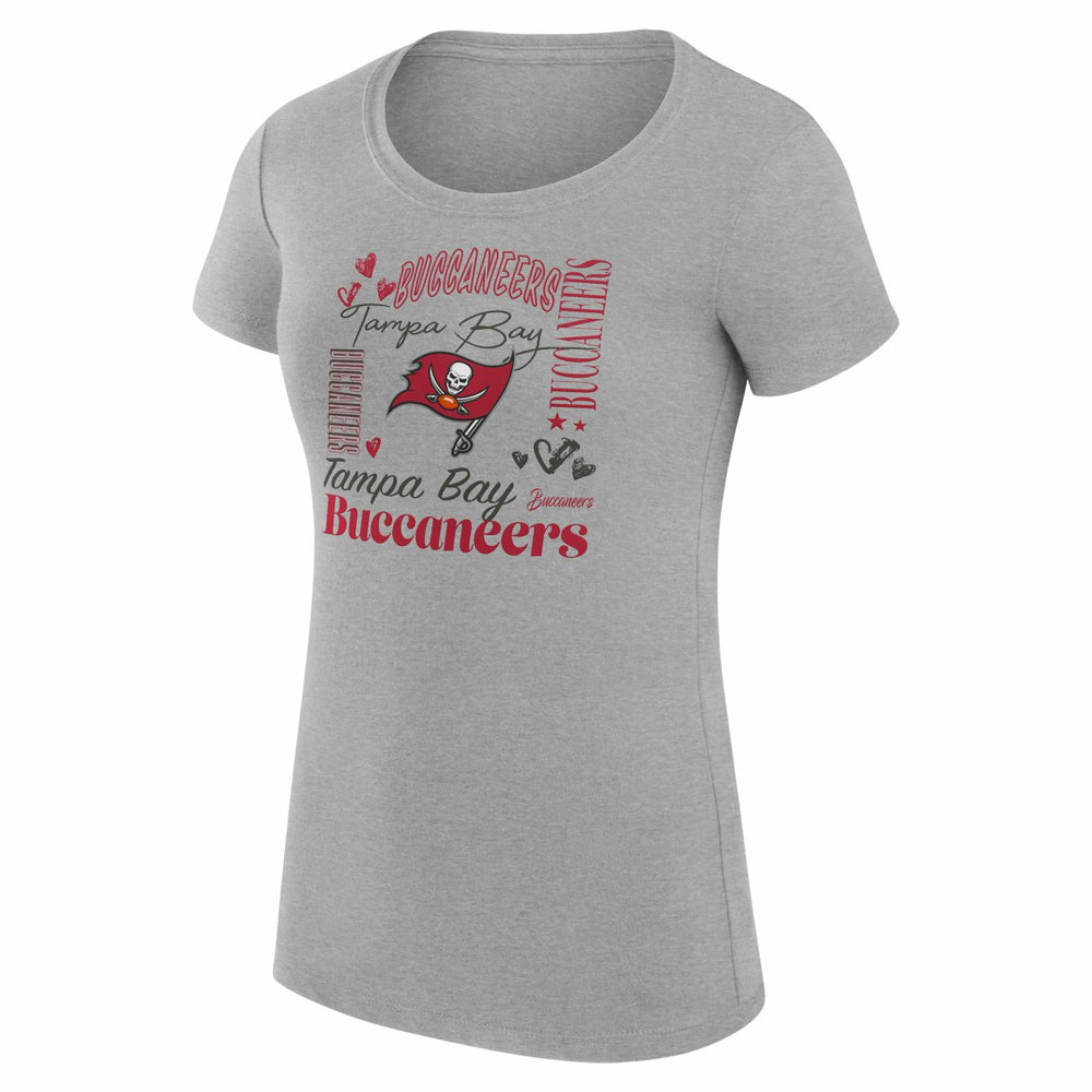 Tampa Bay Buccaneers G-III 4Her by Carl Banks Women's Super-Slim Fit Lightweight Collage Team T-Shirt Heather Gray
