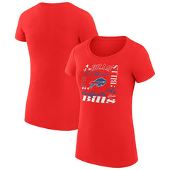 Buffalo Bills G-III 4Her by Carl Banks Women's Super-Slim Fit Lightweight Collage Team T-Shirt Red
