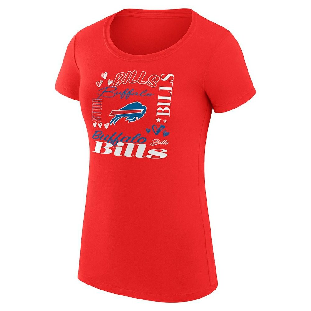 Buffalo Bills G-III 4Her by Carl Banks Women's Super-Slim Fit Lightweight Collage Team T-Shirt Red