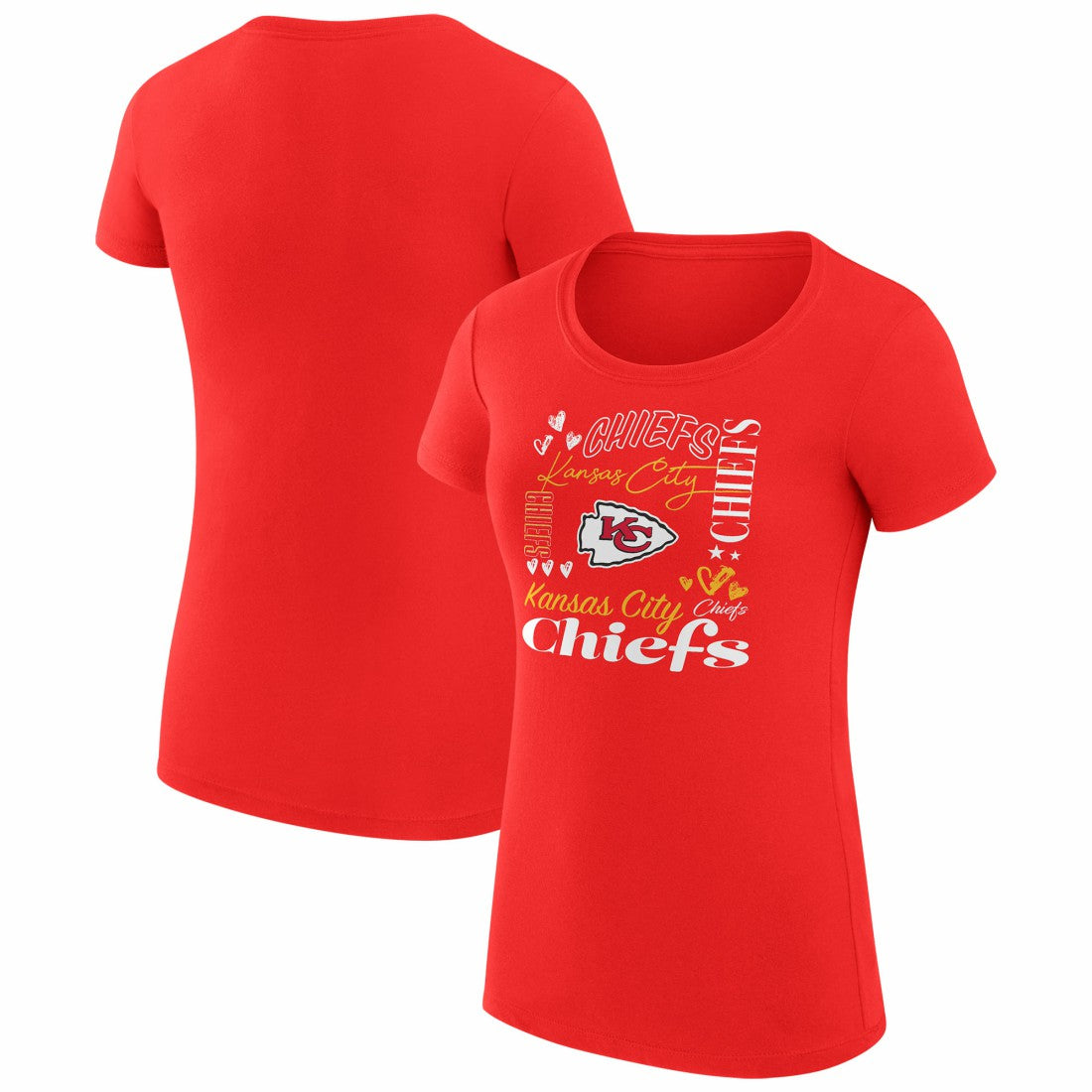 Kansas City Chiefs G-III 4Her by Carl Banks Women's Super-Slim Fit Lightweight Collage Team T-Shirt Red