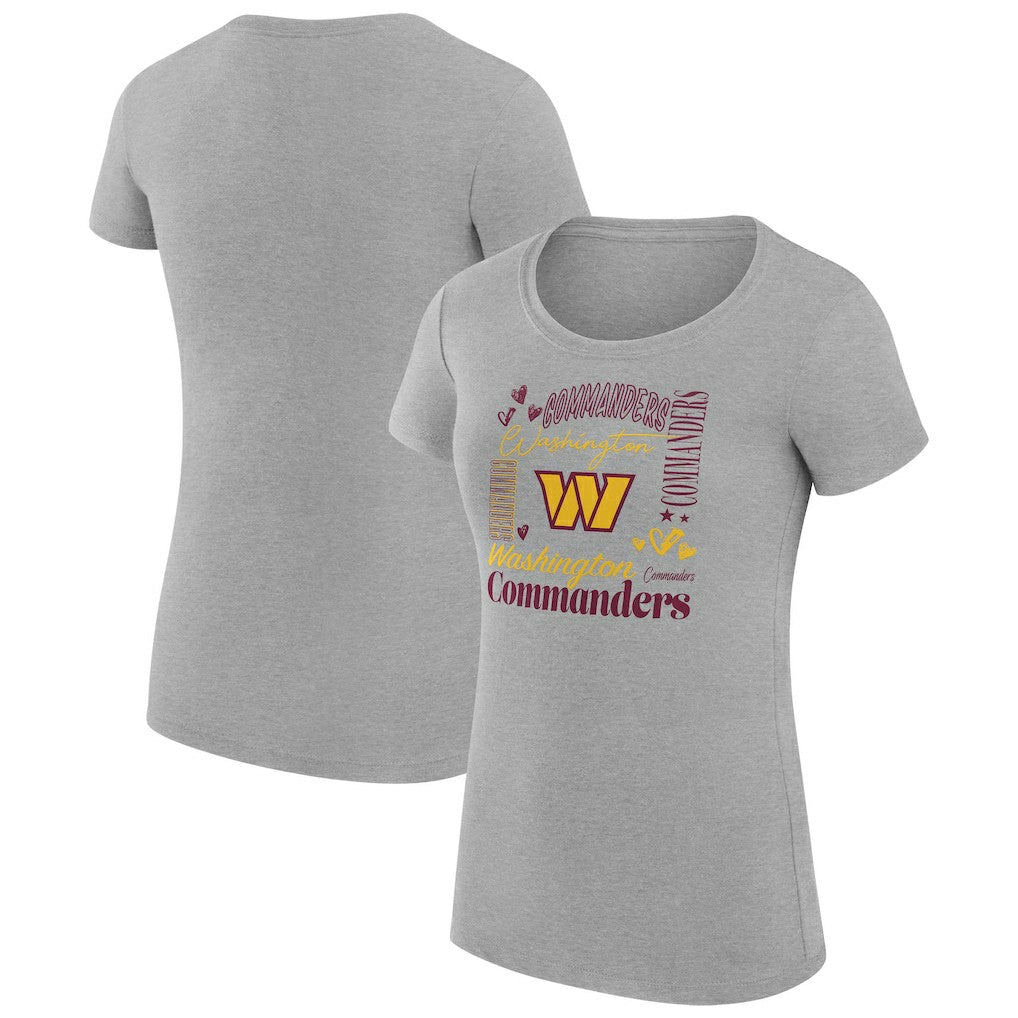 Washington Commanders G-III 4Her by Carl Banks Women's Super-Slim Fit Lightweight Collage Team T-Shirt Heather Gray