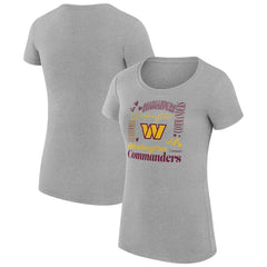 Washington Commanders G-III 4Her by Carl Banks Women's Super-Slim Fit Lightweight Collage Team T-Shirt Heather Gray