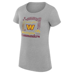 Washington Commanders G-III 4Her by Carl Banks Women's Super-Slim Fit Lightweight Collage Team T-Shirt Heather Gray