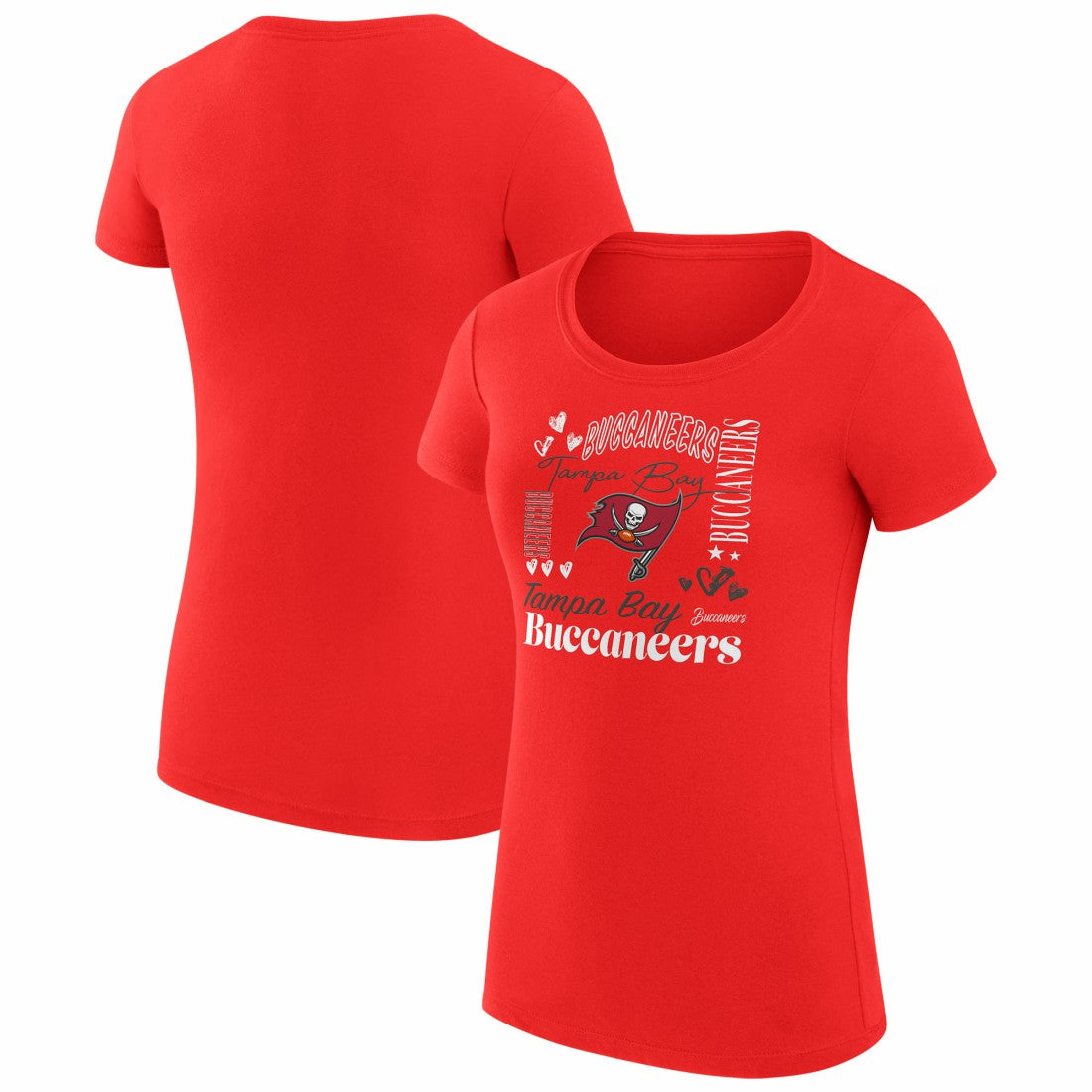 Tampa Bay Buccaneers G-III 4Her by Carl Banks Women's Super-Slim Fit Lightweight Collage Team T-Shirt Red