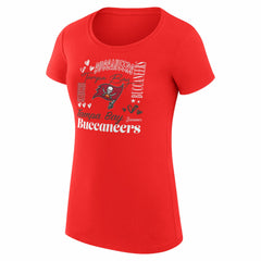 Tampa Bay Buccaneers G-III 4Her by Carl Banks Women's Super-Slim Fit Lightweight Collage Team T-Shirt Red