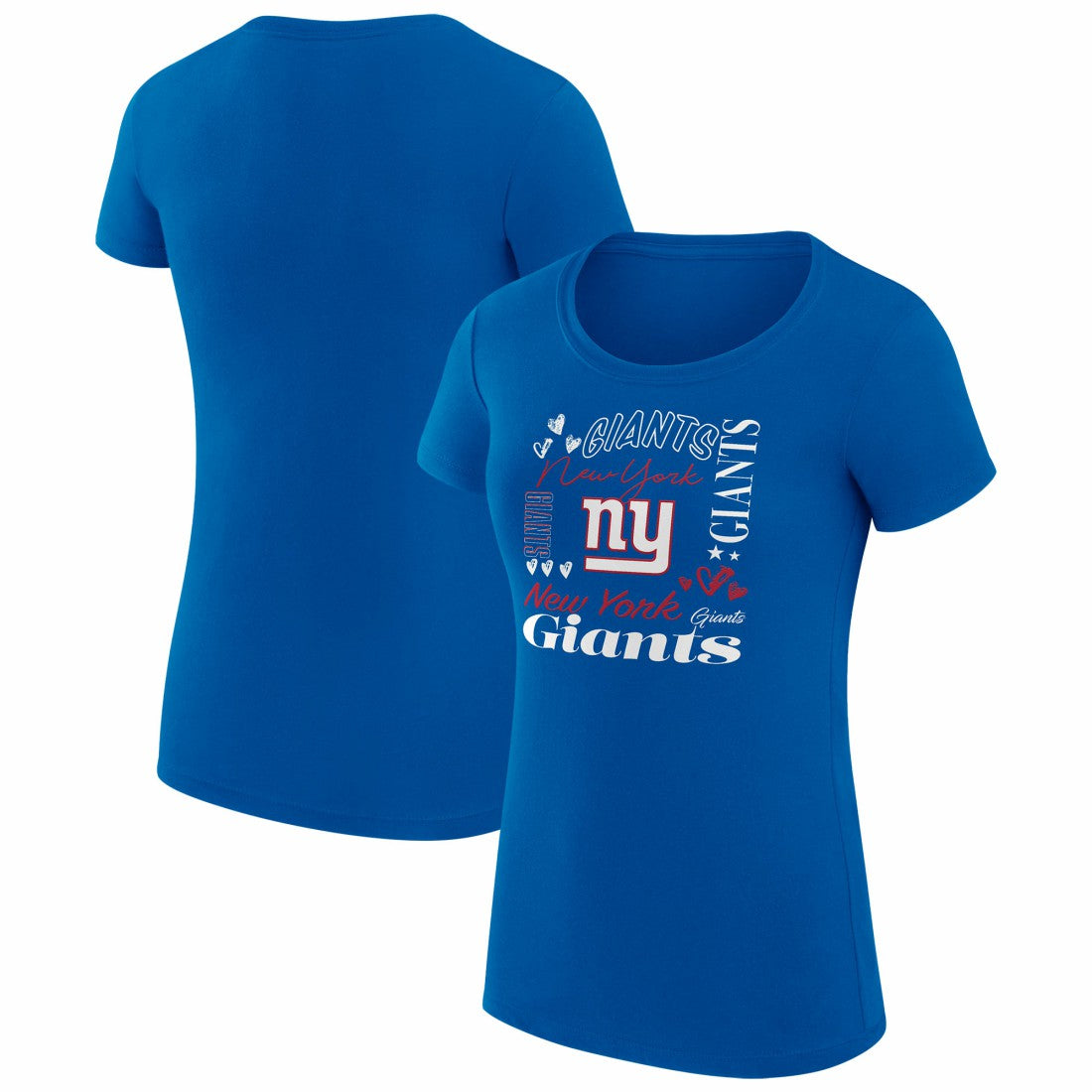 New York Giants G-III 4Her by Carl Banks Women's Super-Slim Fit Lightweight Collage Team T-Shirt Royal