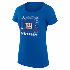 New York Giants G-III 4Her by Carl Banks Women's Super-Slim Fit Lightweight Collage Team T-Shirt Royal