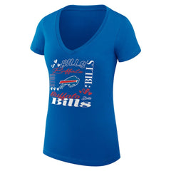 Buffalo Bills G-III 4Her by Carl Banks Women's Super-Slim Fit Lightweight Collage Team V-Neck T-Shirt Royal