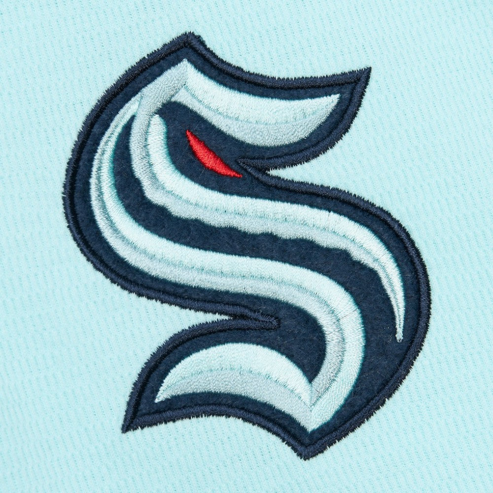 NHL Seattle Kraken Mitchell & Ness Thermal Henley Long Sleeve T-Shirt - Light Blue