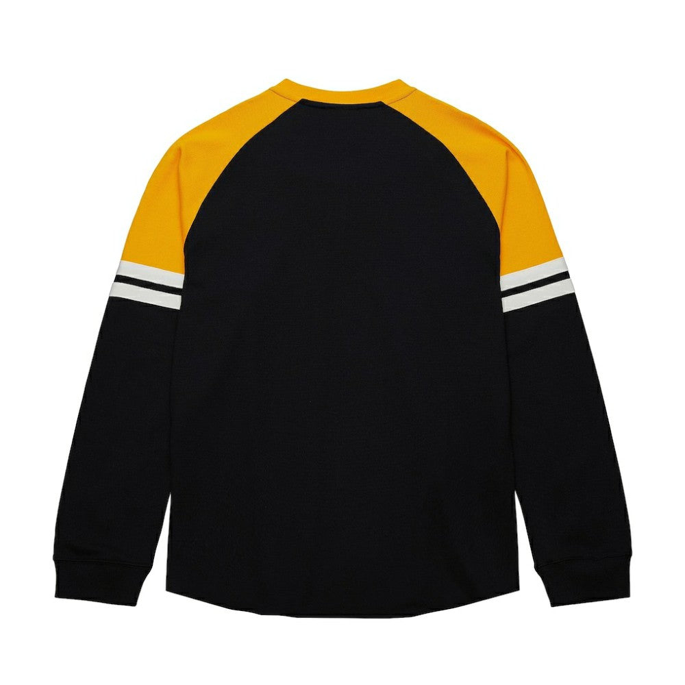 NHL Boston Bruins Mitchell & Ness Thermal Henley Long Sleeve T-Shirt - Black