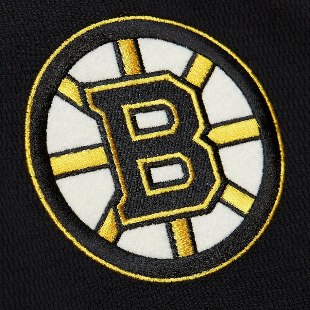 NHL Boston Bruins Mitchell & Ness Thermal Henley Long Sleeve T-Shirt - Black
