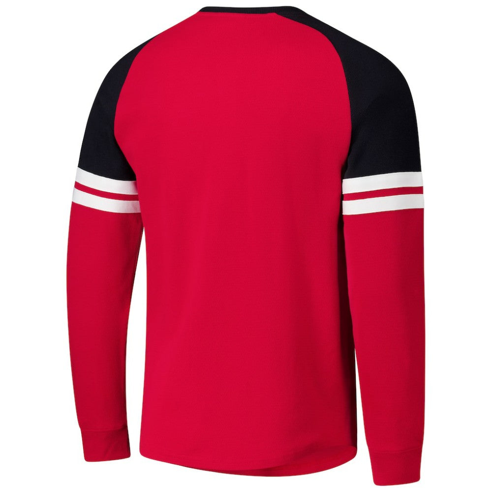 NHL Chicago Blackhawks Mitchell & Ness Thermal Henley Long Sleeve T-Shirt - Red