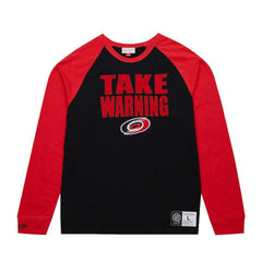 NHL Carolina Hurricanes Mitchell & Ness Legendary Slub Raglan Long Sleeve T-Shirt - Black/Red