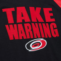 NHL Carolina Hurricanes Mitchell & Ness Legendary Slub Raglan Long Sleeve T-Shirt - Black/Red