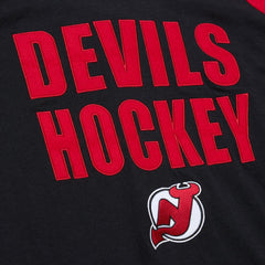 NHL New Jersey Devils Mitchell & Ness Legendary Slub Raglan Long Sleeve T-Shirt - Black/Red