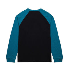 NHL San Jose Sharks Mitchell & Ness Legendary Slub Raglan Long Sleeve T-Shirt - Black/Teal