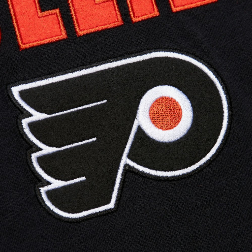 NHL Philadelphia Flyers Mitchell & Ness Legendary Slub Raglan Long Sleeve T-Shirt - Black/Orange