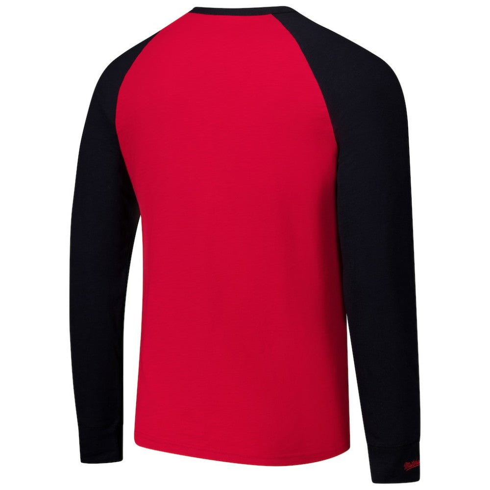 NHL Detroit Red Wings Mitchell & Ness Legendary Slub Raglan Long Sleeve T-Shirt - Red/Black