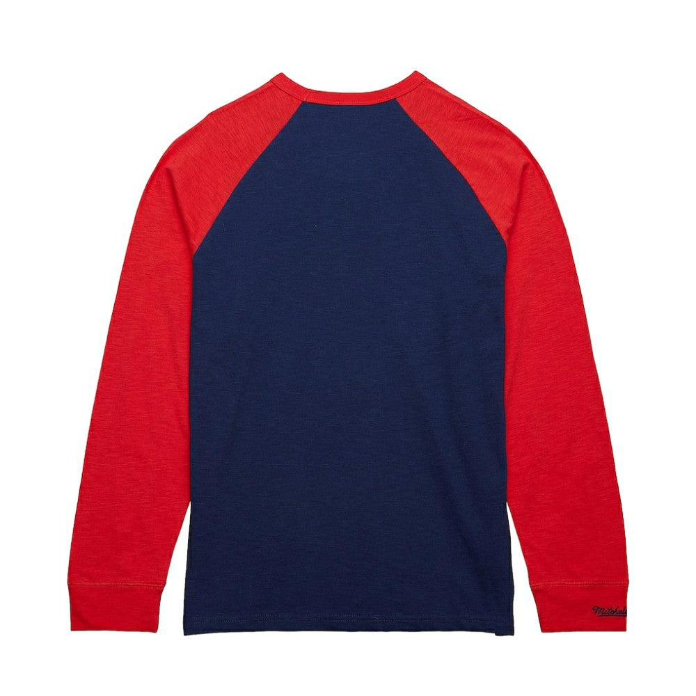 NHL Washington Capitals Mitchell & Ness Legendary Slub Raglan Long Sleeve T-Shirt - Navy/Red