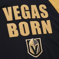 NHL Vegas Golden Knights Mitchell & Ness Legendary Slub Raglan Long Sleeve T-Shirt - Black/Gold