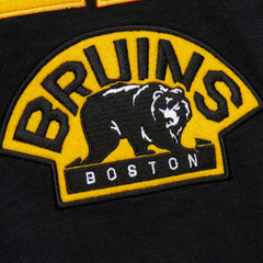 NHL Boston Bruins Mitchell & Ness Legendary Slub Raglan Long Sleeve T-Shirt - Black/Gold