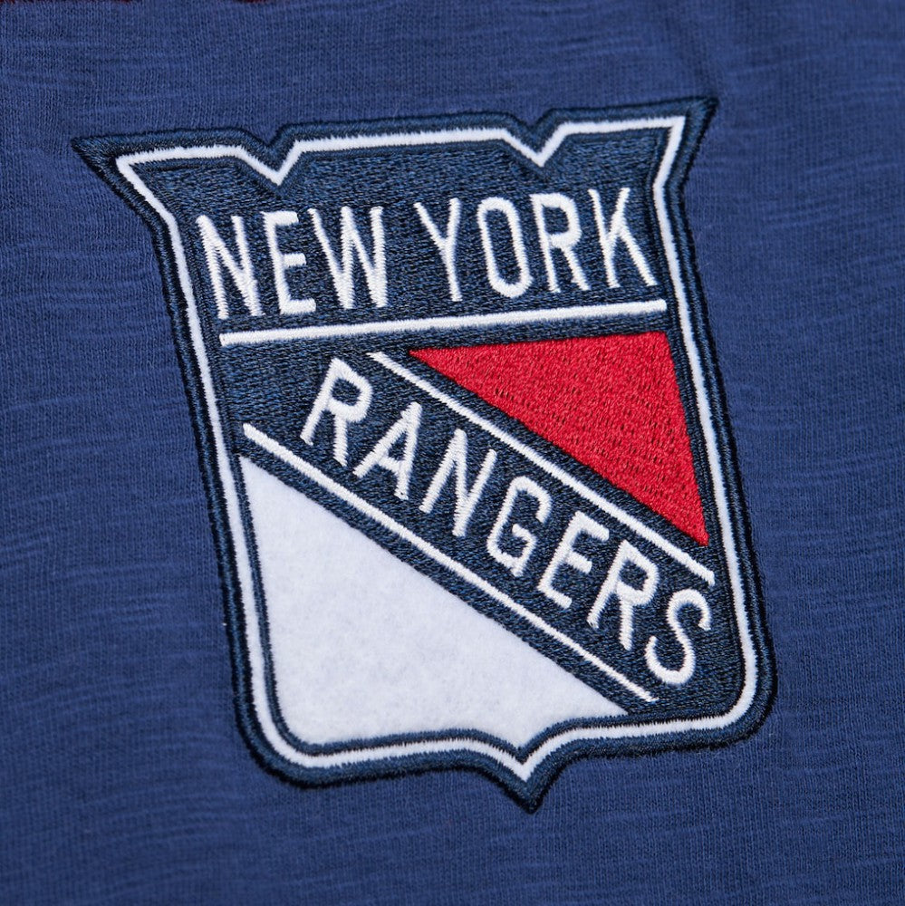 NHL New York Rangers Mitchell & Ness Legendary Slub Raglan Long Sleeve T-Shirt - Blue/Red