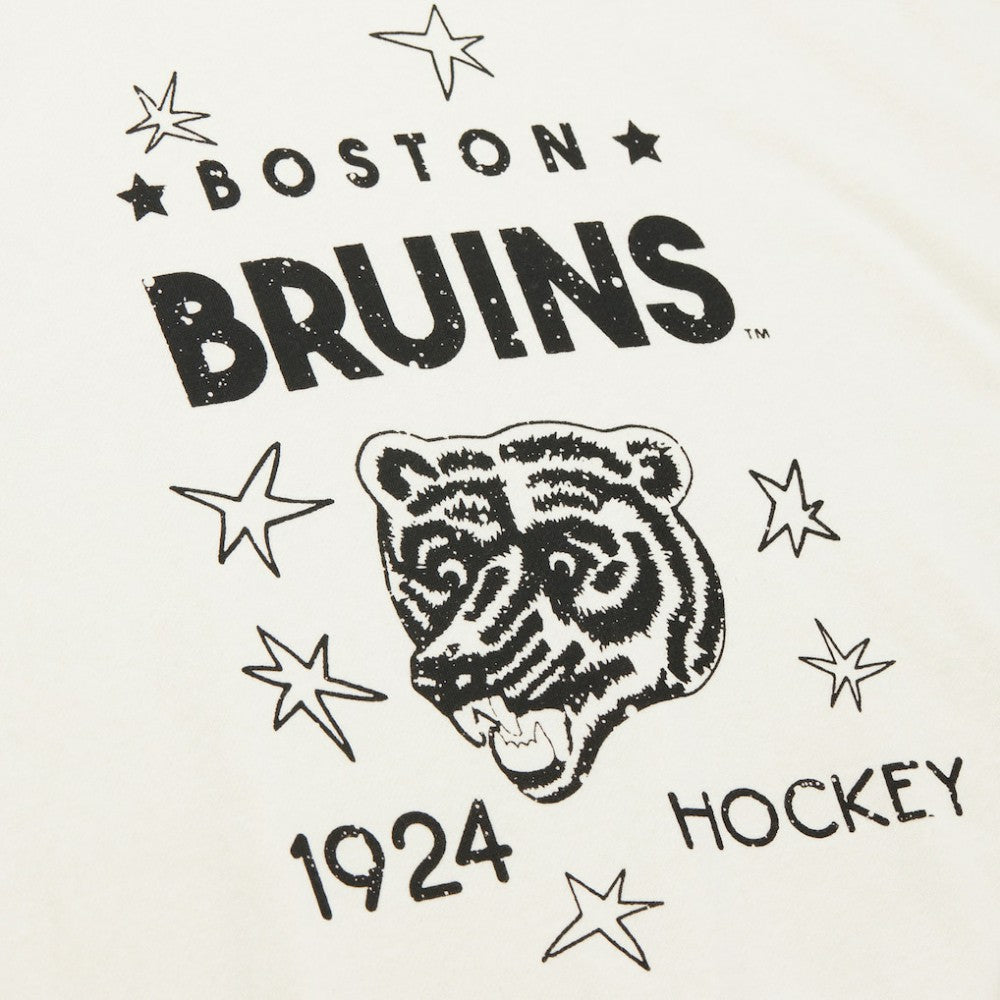 NHL Boston Bruins Mitchell & Ness Women's Logo 3.0 Pullover Sweatshirt - Cream