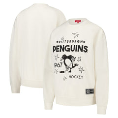NHL Pittsburgh Penguins Mitchell & Ness Women's Logo 3.0 Pullover Sweatshirt - Cream