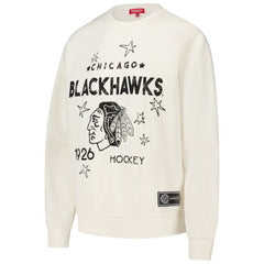 NHL Chicago Blackhawks Mitchell & Ness Women's Logo 3.0 Pullover Sweatshirt - Cream