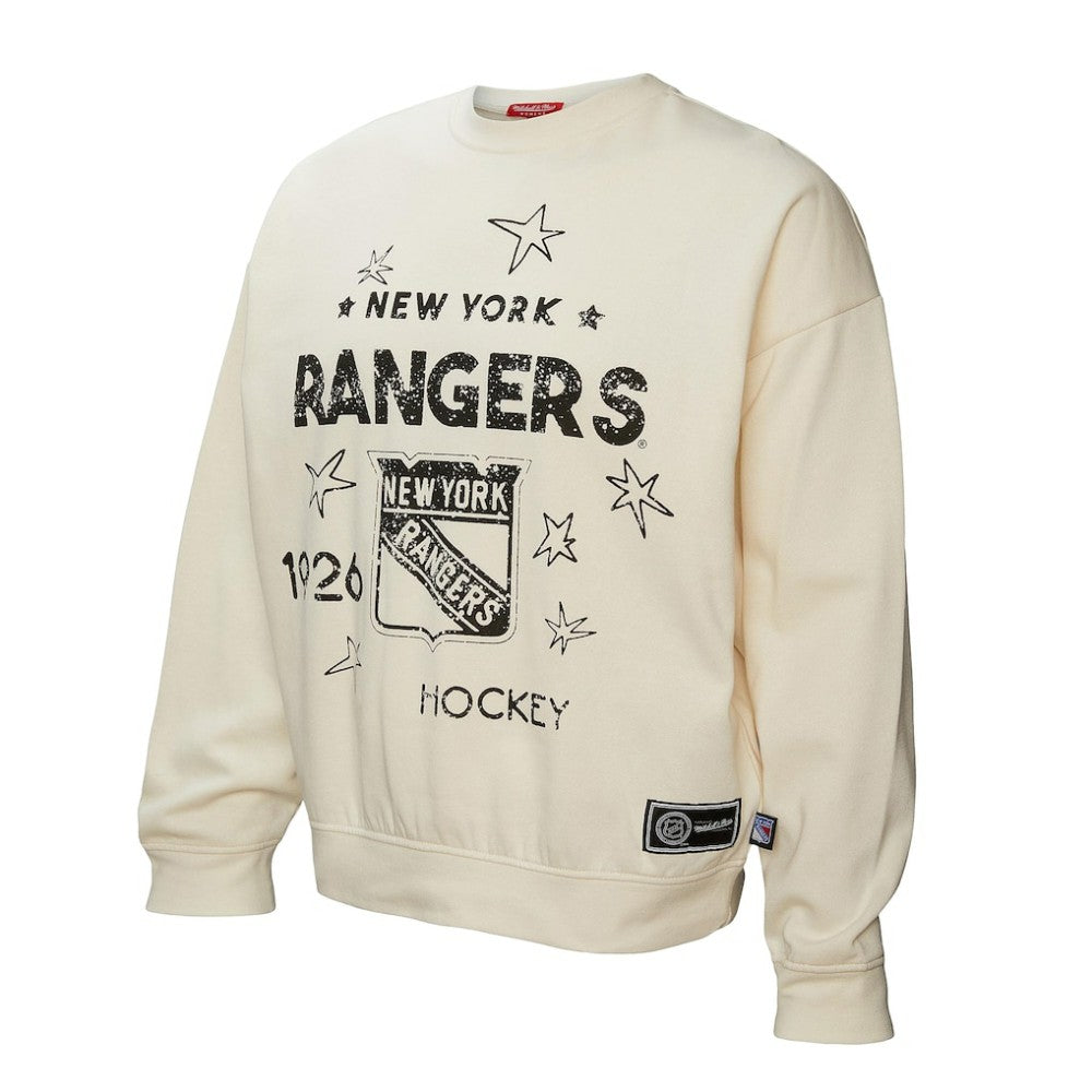 NHL New York Rangers Mitchell & Ness Women's Logo 3.0 Pullover Sweatshirt - Cream