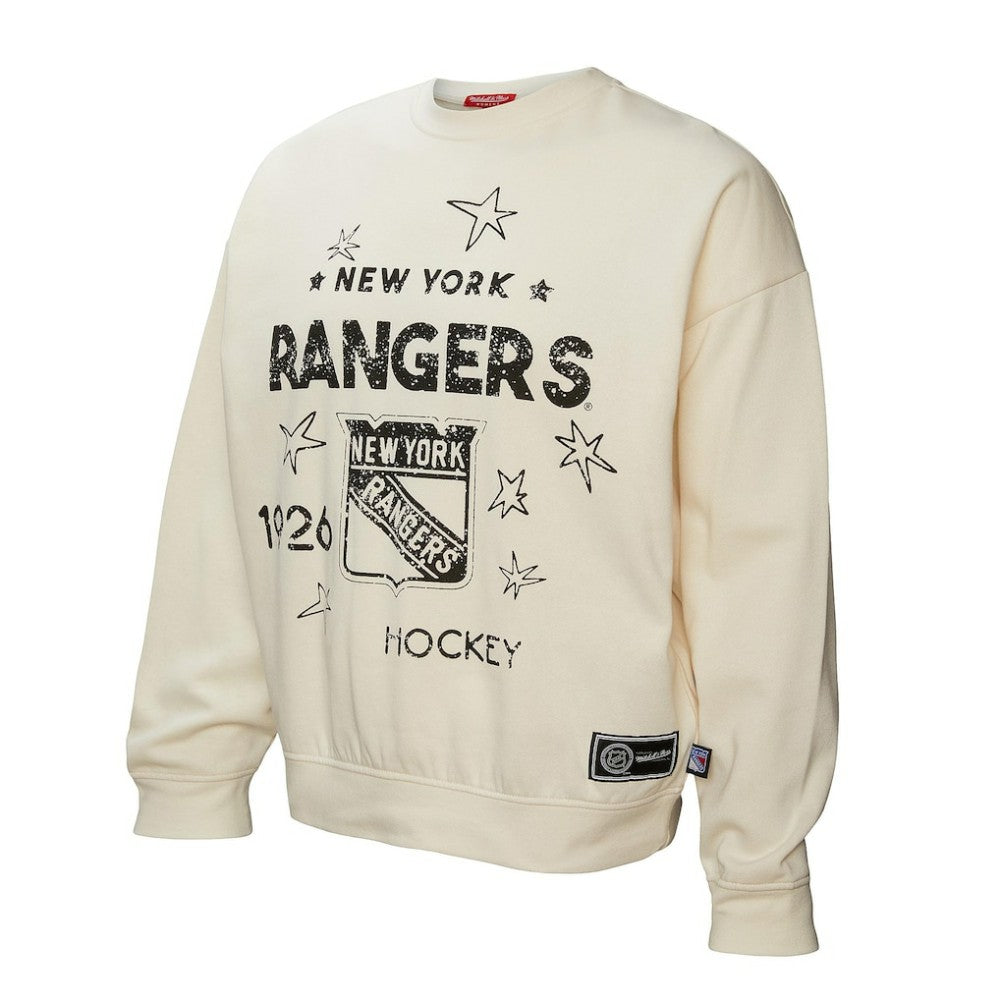NHL New York Rangers Mitchell & Ness Women's Logo 3.0 Pullover Sweatshirt - Cream