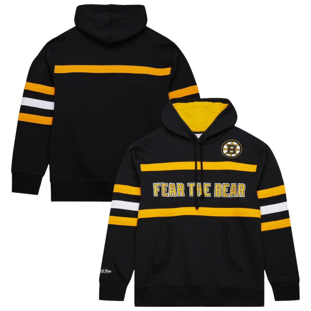NHL Boston Bruins Mitchell & Ness Head Coach Slogan Pullover Hoodie - Black