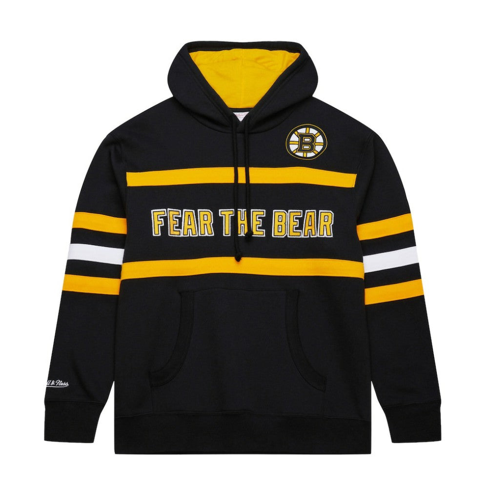 NHL Boston Bruins Mitchell & Ness Head Coach Slogan Pullover Hoodie - Black