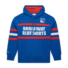 NHL New York Rangers Mitchell & Ness Head Coach Slogan Pullover Hoodie - Blue