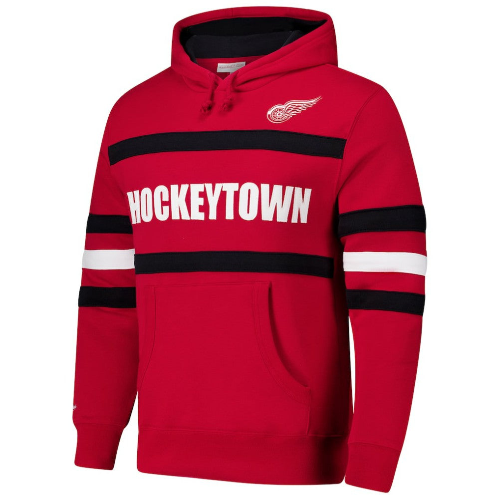 NHL Detroit Red Wings Mitchell & Ness Head Coach Slogan Pullover Hoodie - Red