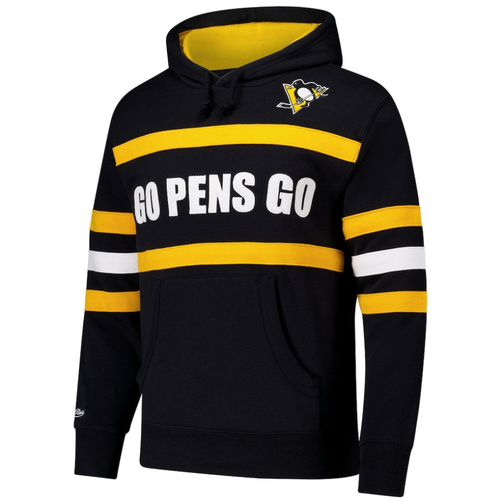 NHL Pittsburgh Penguins Mitchell & Ness Head Coach Slogan Pullover Hoodie - Black