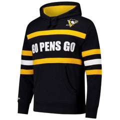 NHL Pittsburgh Penguins Mitchell & Ness Head Coach Slogan Pullover Hoodie - Black