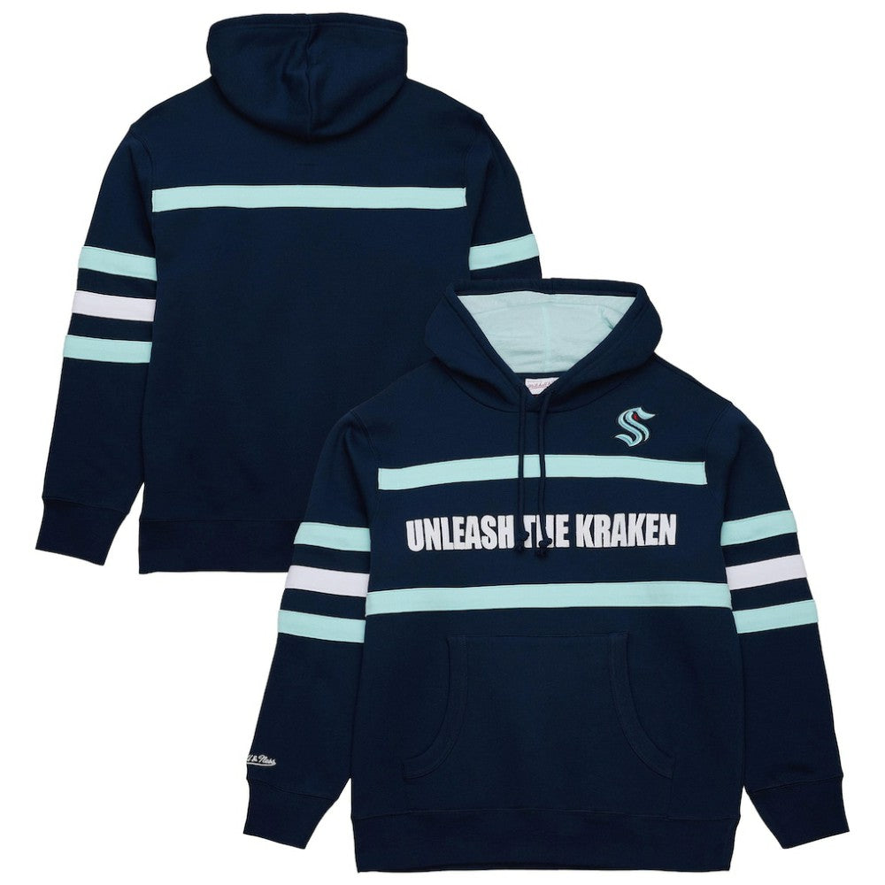 NHL Seattle Kraken Mitchell & Ness Head Coach Slogan Pullover Hoodie - Navy