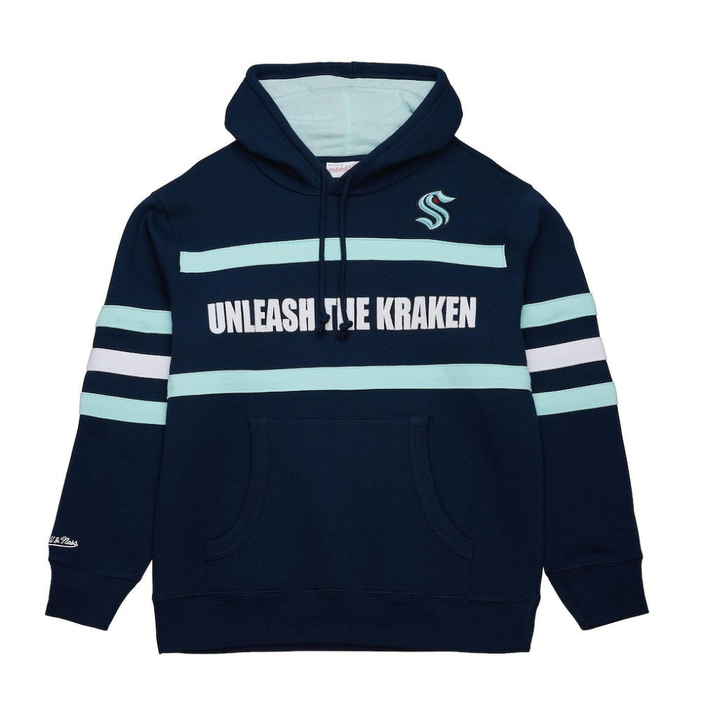 NHL Seattle Kraken Mitchell & Ness Head Coach Slogan Pullover Hoodie - Navy