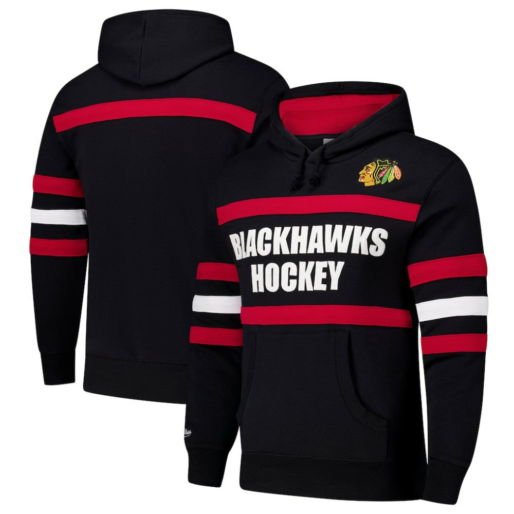 NHL Chicago Blackhawks Mitchell & Ness Head Coach Slogan Pullover Hoodie - Black